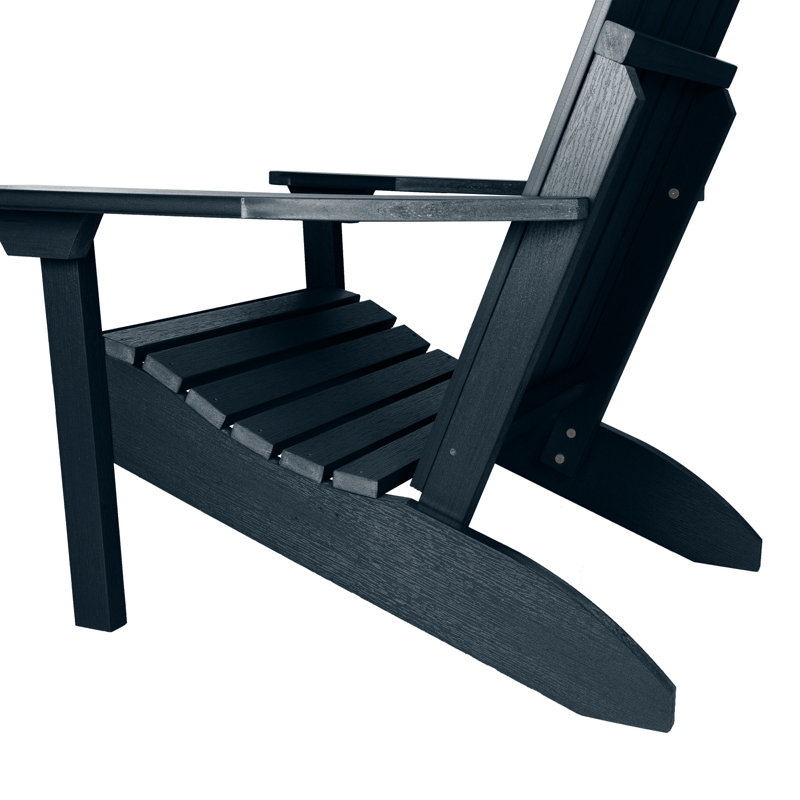 Chaise Adirondack en plastique avec repose-pieds Anette, Bleu fédéral