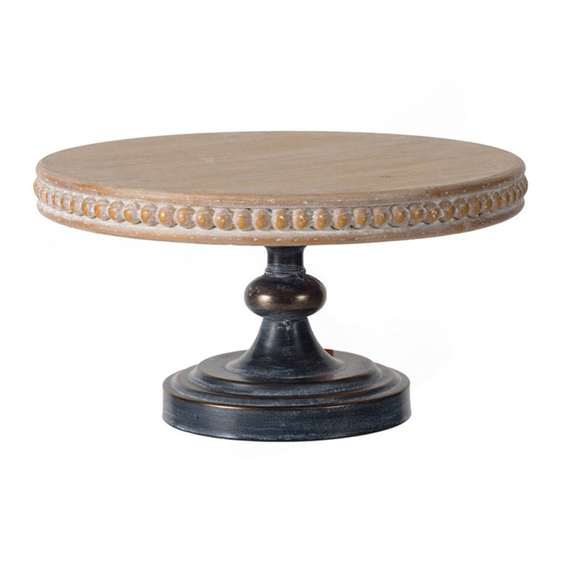 D14x7,5 po Présentoir en bois avec bordure perlée