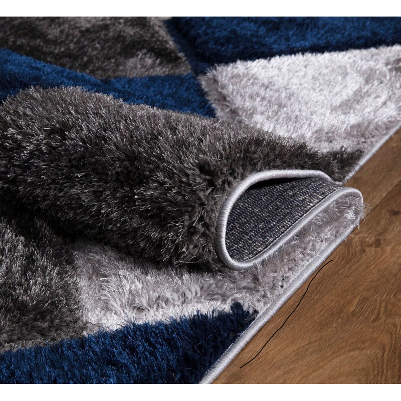 Geometric Shag Area Rug, Rectangle 160 x 230 cm