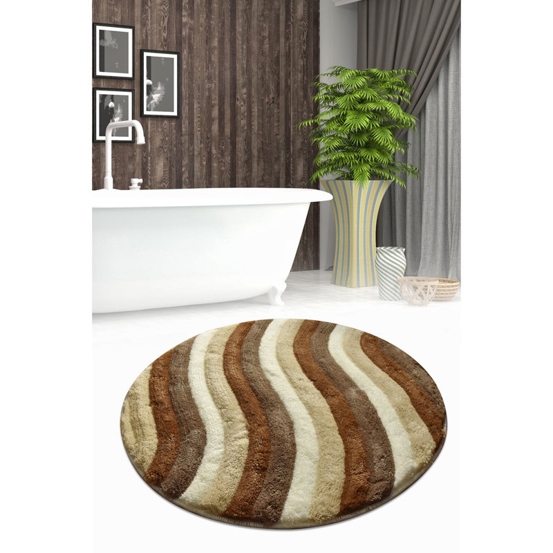 Tapis pour salle de bain Norte, Brun / blanc