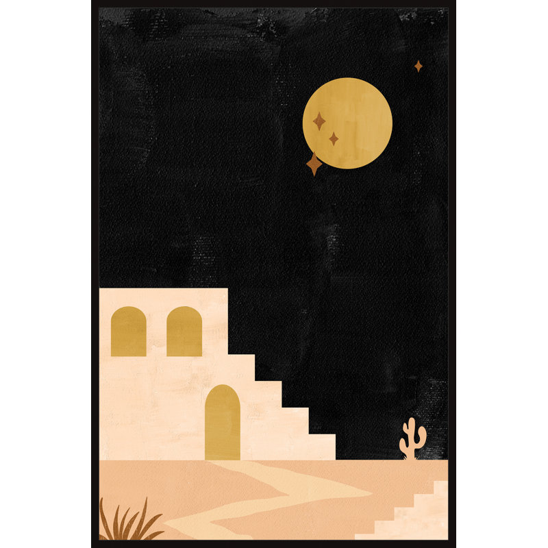 Night Sky Over Desert 1 Piece Floater Frame Painting on Canvas, 45cm H x 30cm W x 3.81cm D