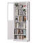 Organisateur de garde-manger en métal blanc de 72 po avec portes et tablettes, robuste, assemblage d'outils, idéal pour une armoire de rangement de cuisine, grand, 5 aimants silencieux réglables, ancrage mural complet