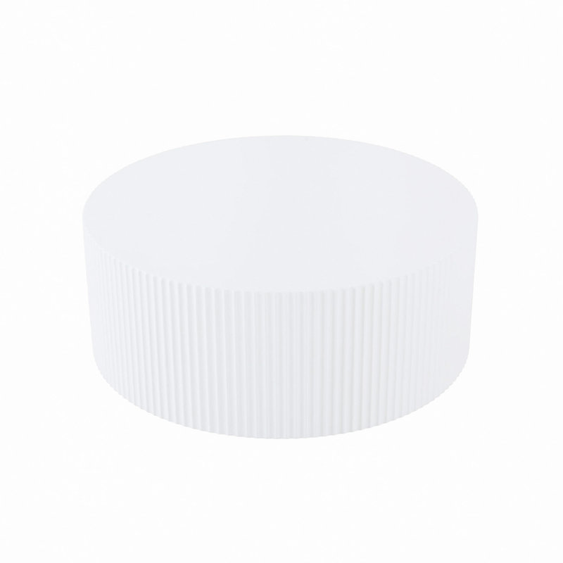 Table basse à rayures élégantes et minimalistes Bloxson, H 13,78 po x l 35,43 po x P 35,43 po, Blanc