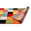 Tapis rouge / bleu / jaune à motif géométrique vif pour enfants-20239856