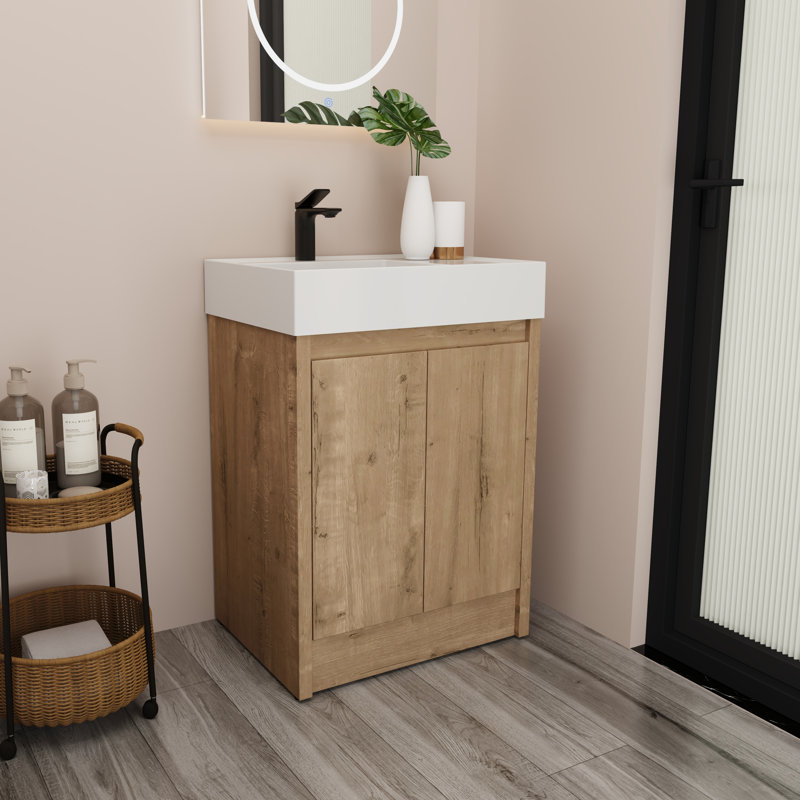 Mckenzee 23.65'' Single Bathroom Vanity with Resin Top