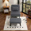 Chaise longue 3 en 1 pliable en lin avec dossier réglable, repose-pieds et coussin détachable, fauteuil convertible-28529167