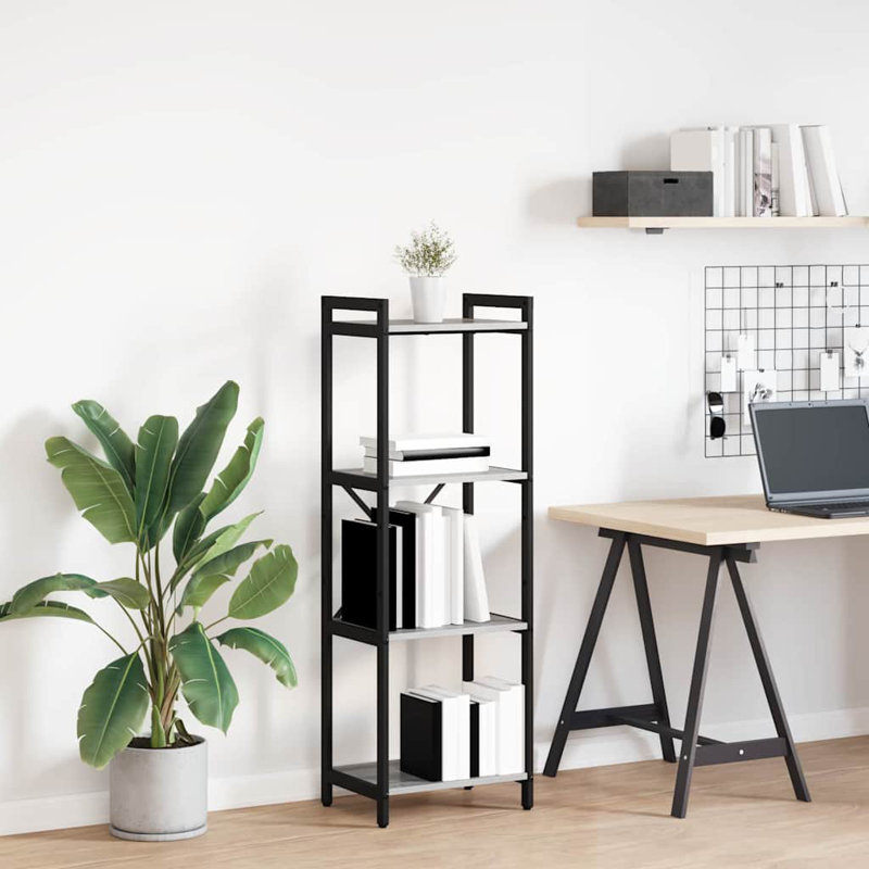 Steel Bookcase, (4 Shelves) 118cm H x 40cm W x 30cm D, Grey