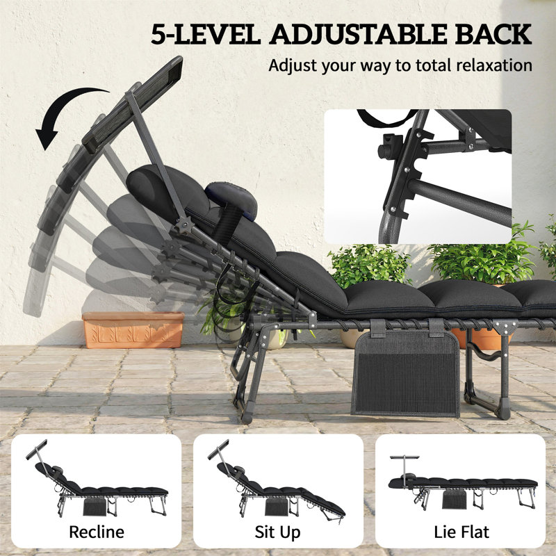 Outdoor Lounge Chair, Black