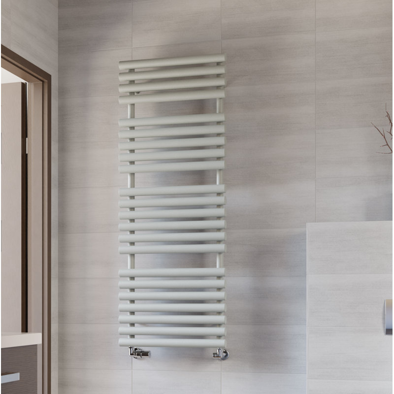 Rolo Towel Heated Towel Rail, Grey, 1085cm H x 520cm W x 123cm D