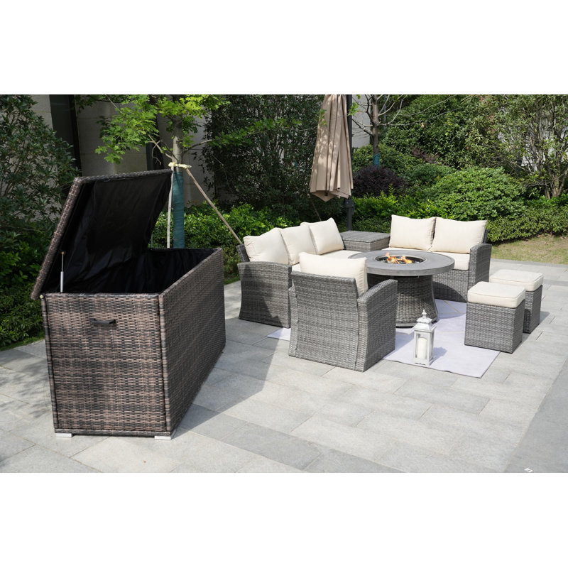 Areefa 8 - Person Patio Conversation Set with Cushions
