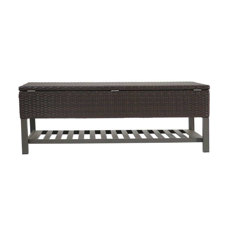REGENT STORAGE BENCH WITH METAL RACK