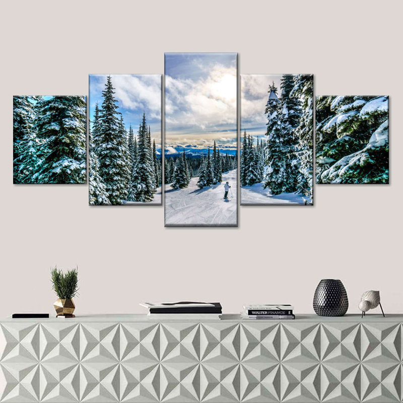 Ensemble de ski sur toile 5 pièces, H 30 po x l 68 po x P 1,25 po