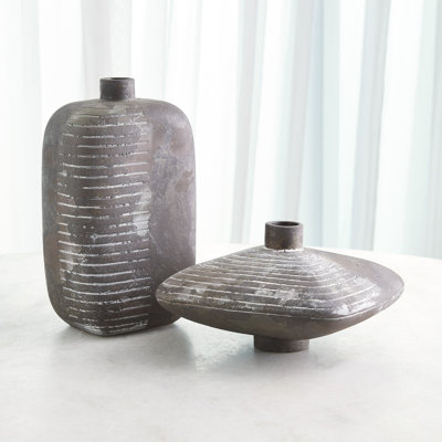 Lantern Vase-Soot-Wide