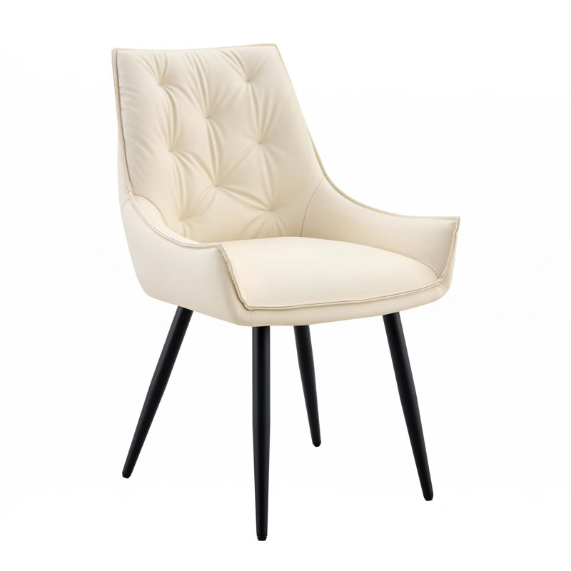 Chaises de salle à manger en polyuréthane, Blanc cassé, 4