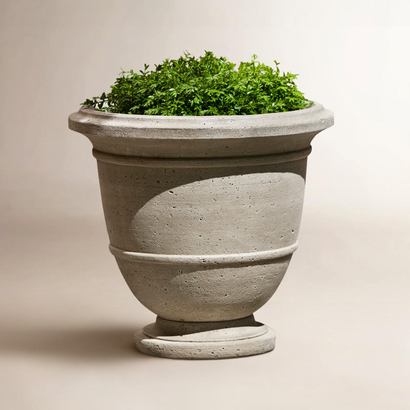 Relais Cast Stone Urn Planter, 17.25" H x 19" W x 19" D, Ferro Rustico Nuovo