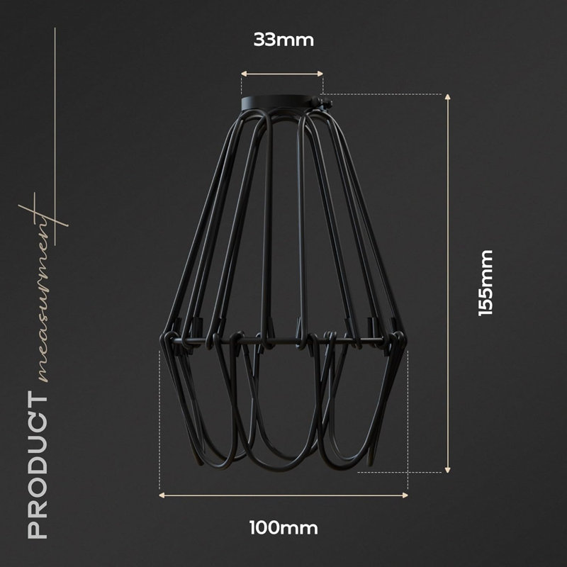 Annjelica 10cm H Metal Empire Lamp Shade, Black