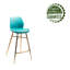 Upholstered Counter Stool with Metal Frame-1651201770