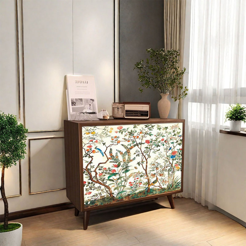 Armoire décorative en pin avec pieds hauts