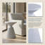 Table d'appoint d'extérieur, petit tabouret en béton avec une finition en pierre patinée, table d'appoint / table basse de style nordique moderne, table d'appoint décorative, table en forme de tambour, convient pour une utilisation intérieure et extérieure