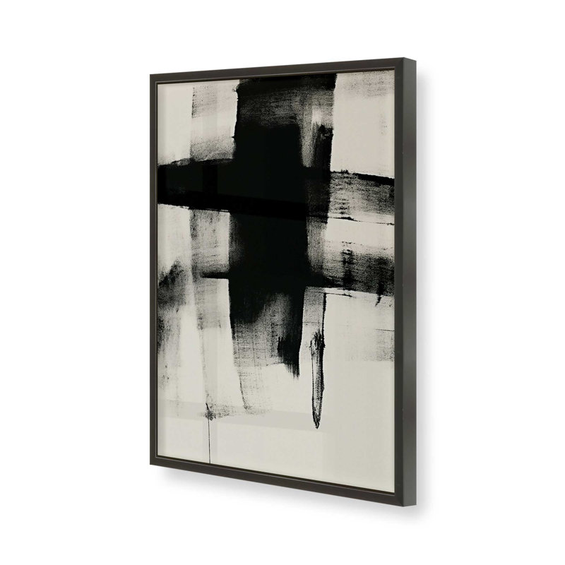 Charcoal Whisper I Print, 11" H x 9" W, Satin Black Framed