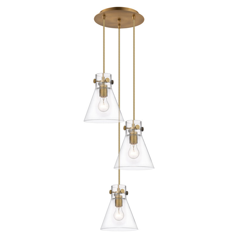 Amrith 3 - Light Pendant, Brushed Brass, Clear