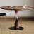 Nut-brown Round Solid Wood Dining table-119467285