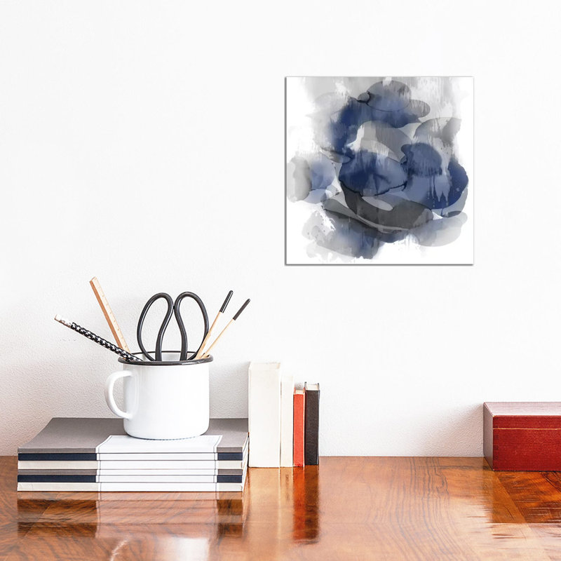 Indigo Flow II by Kristina Jett - Wrapped Canvas Painting, 30.48 cm H x 30.48 cm W