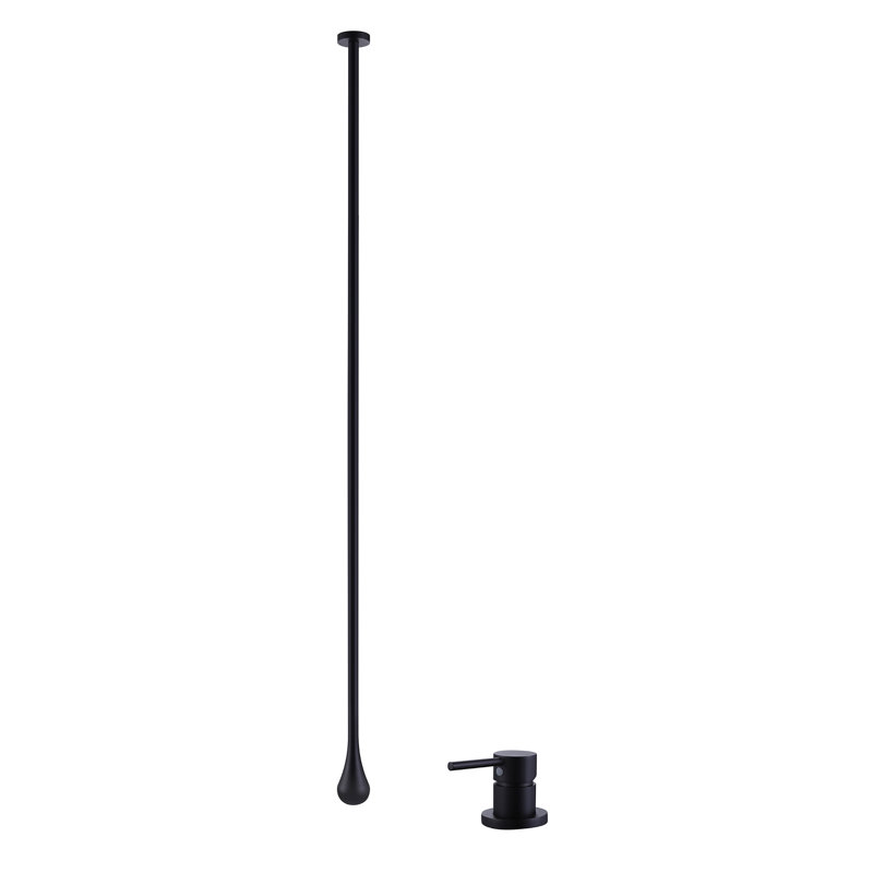 Robinet de salle de bain monocommande à fixation au plafond, Noir mat
