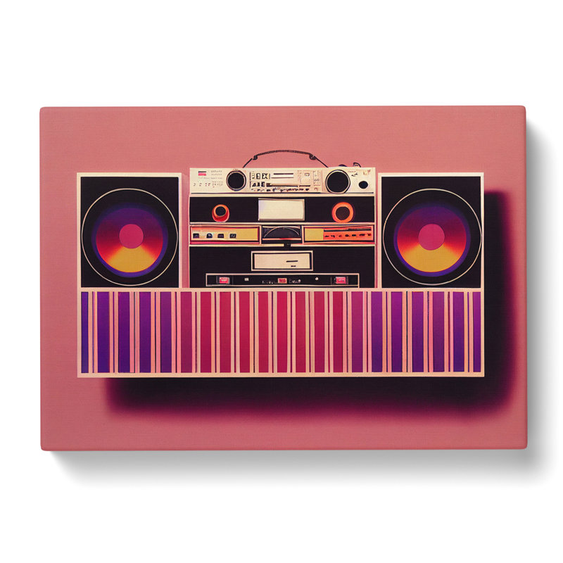 Retro Boombox Art Vol.4 - Wrapped Canvas, 50cm H x 76cm W x 3cm D