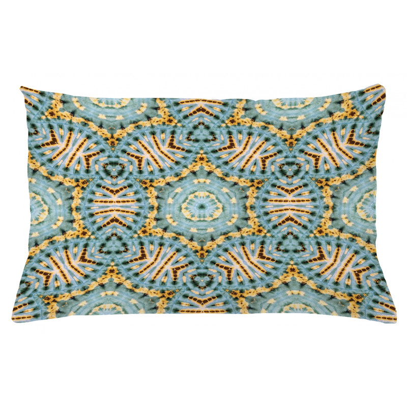 Housse de coussin lombaire abstrait intérieur/extérieur boho, 16 po x 26 po