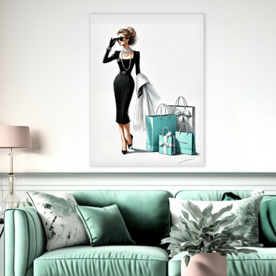 Graceful Luxe: Tiffany-Inspired Fashionista Canvas Wall Art