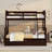 Twin-Over-Full Bunk Bed with 2 Storage Drawers, Pinewood Frame, No Box Spring Needed, Espresso Finish-818623256