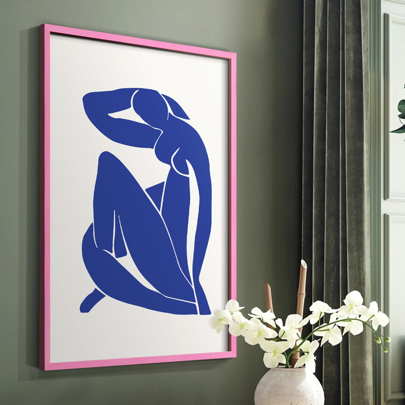 Matisse C XXXVII, reproduction encadrée - bois massif, H 10 po x l 8 po, Rose
