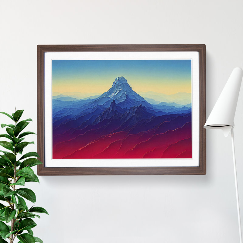 XH1022-7288X Radiant Mountain - Single Picture Frame Print, 46cm H x 64cm W x 2cm D, Walnut Framed