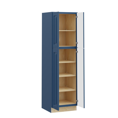 Armoire de cuisine Gallery Express Ellison assemblée, 61 cm L x 61 cm P x 213 cm H, avec fermeture amortie, couleur bleu marine