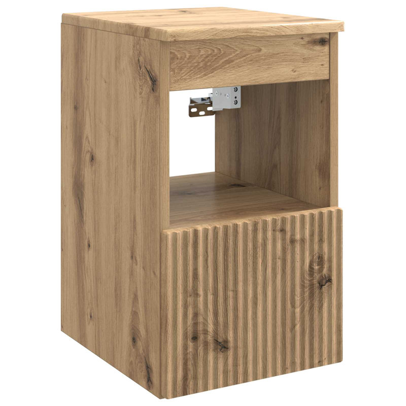 Vanity & Mirror Set, Medium Wood