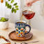 Ensemble de 6 tasses à café en céramique colorées de style bohème Vancasso, 473 ml (16 oz), empilables, compatibles avec le micro-ondes et le lave-vaisselle.