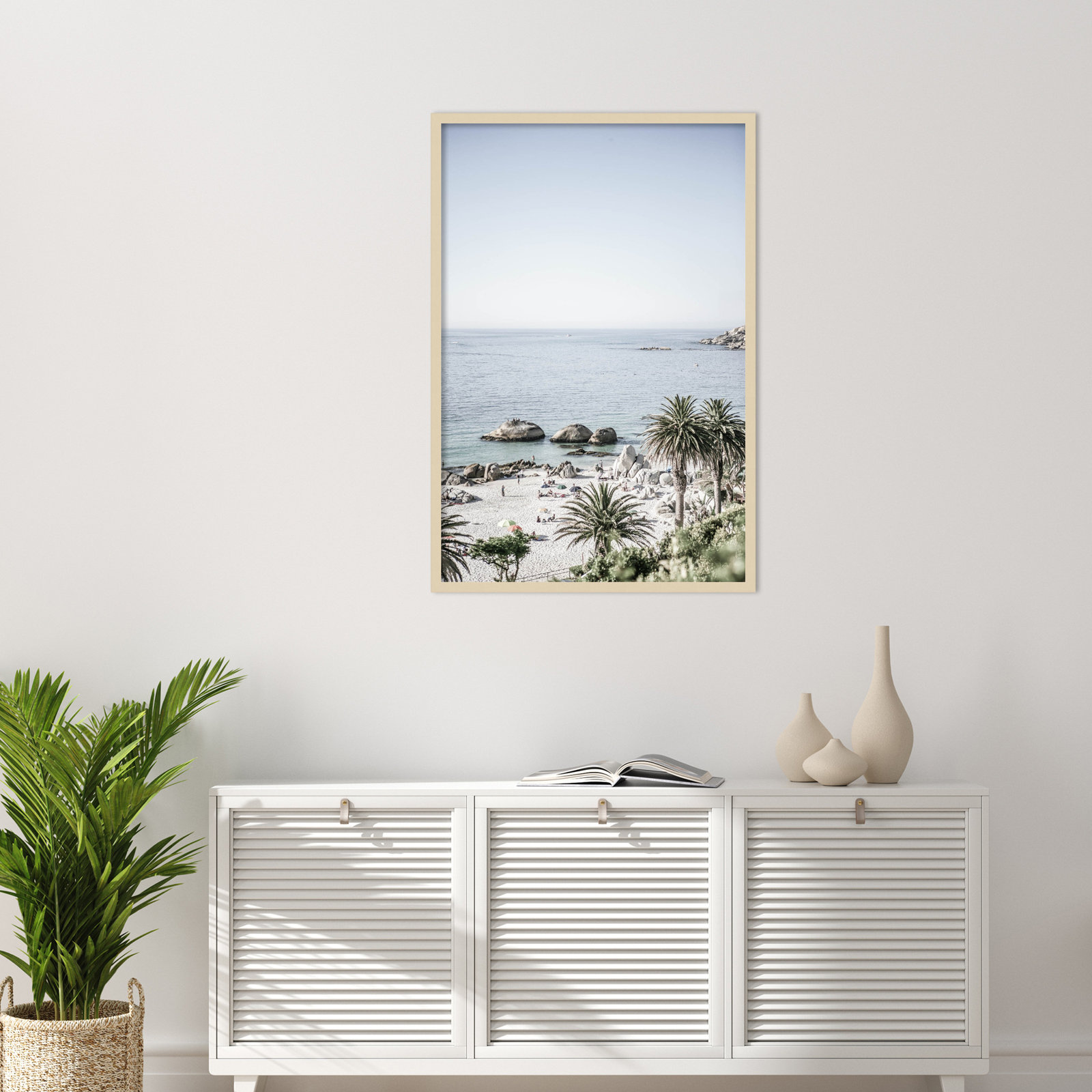Clifton Beach by Shot by Clint Wood Framed Wall Art Print, Brown, 41" H x 28" W