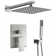 12 in Brushed Nickel Shower Faucet Combo Set Rainfall System With Handheld Spray