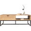 Meuble télé Cove Coastal Modern - avec casier de rangement et tiroir, finition bois naturel