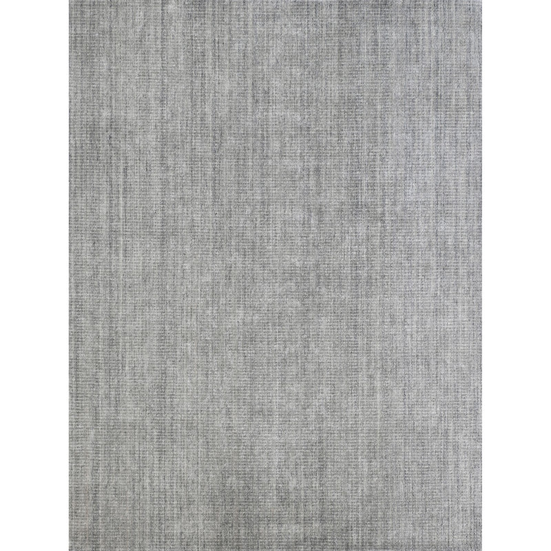 Tapis gris noué à la main de haute qualité, Rectangle 10 po x 14 po