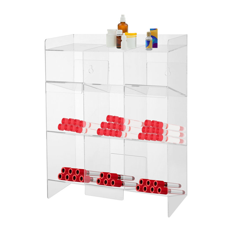 Countertop Clear Acrylic Test Tube Holder Organizer