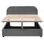 Lit plateforme tapissier stable avec toison et unité de rangement hydraulique pleine grandeur au fini gris-710493634