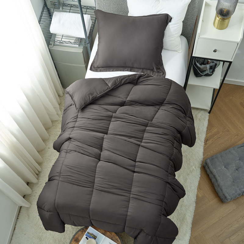 843249116626, Twin XL Comforter + 1 Standard Sham,  Gray