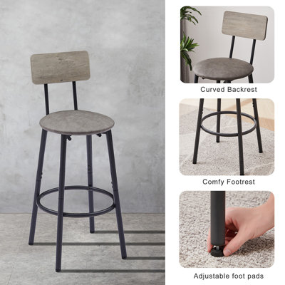 Ensemble de table de bar avec 2 tabourets de bar Siège souple avec dossier
