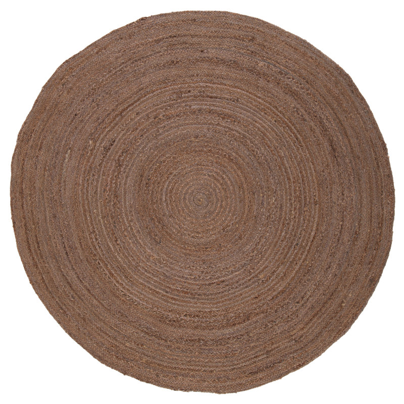 Tapis en jute tissé à la main Lupica, Rond 4 pi