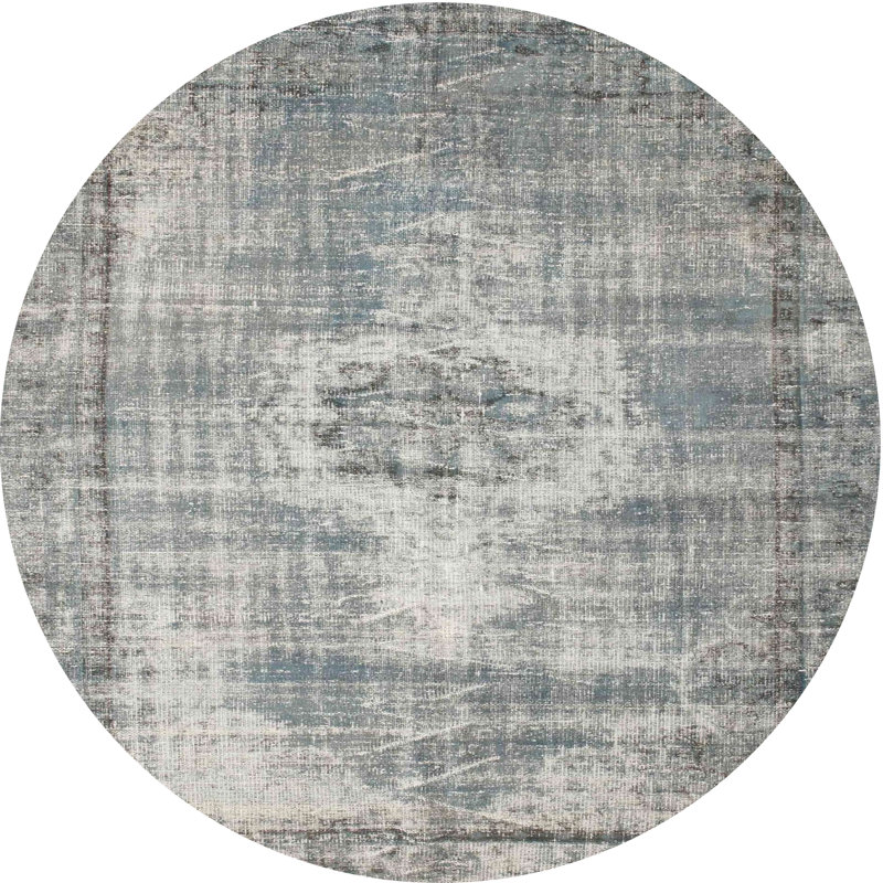 Tapis gris zone contemporaine, Rond 3 pi