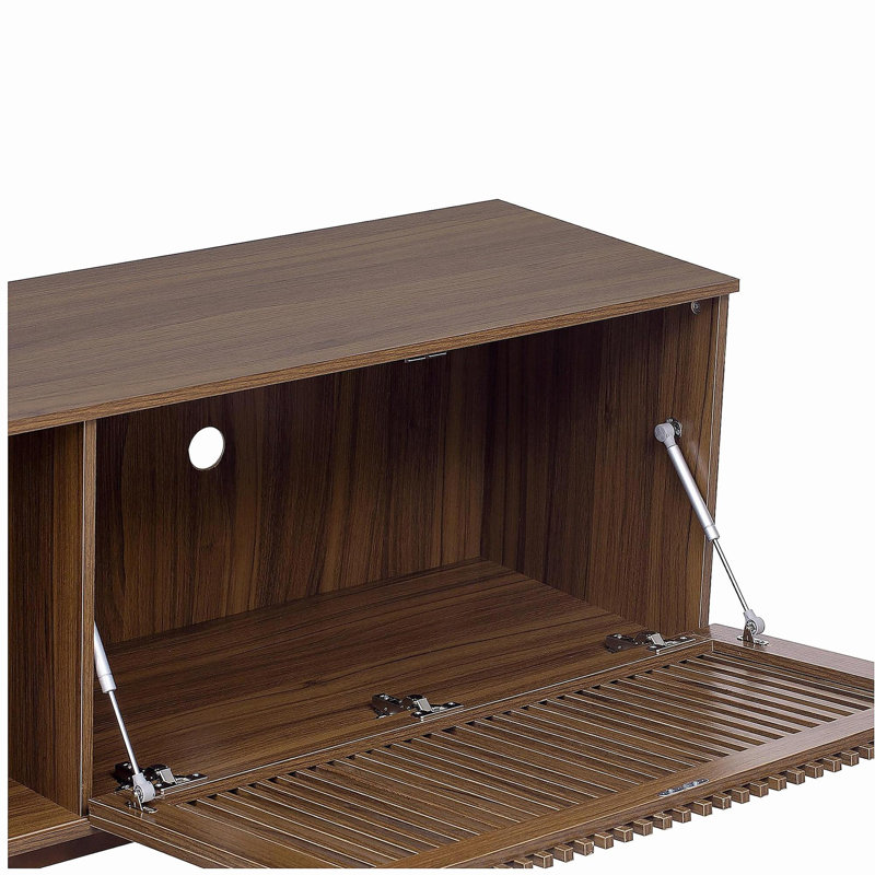 Meuble télé de style médiéval en bois de noyer pliable pour chat