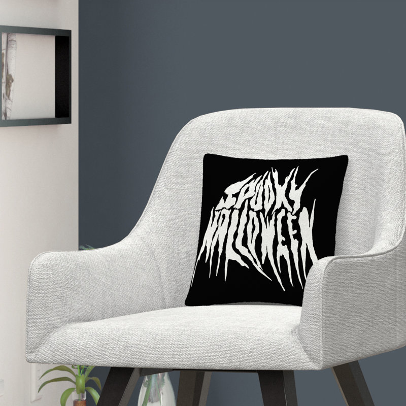 Coussin décoratif en métal ABC Spooky, Noir / blanc