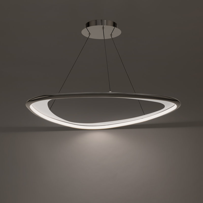 Oyster LED Pendant, 4000K, Black Chrome, 34" W x 34" D